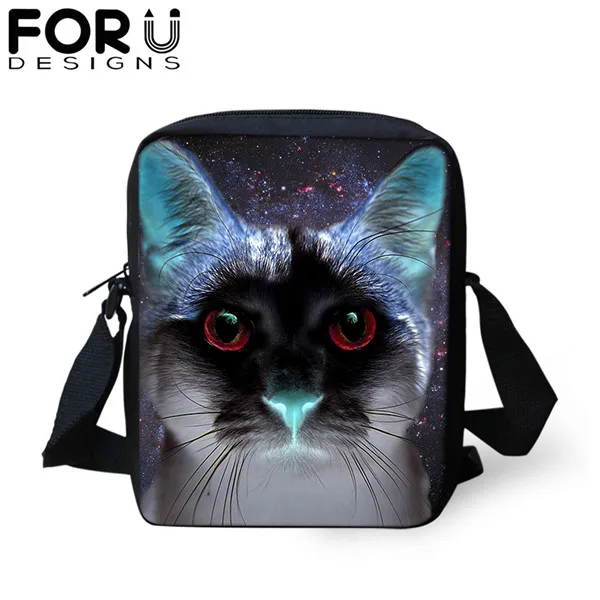 FORUDESIGNS/сумка-мессенджер с мультяшным готическим котом для девочки-подростка, новинка, сумка на плечо для женщин и детей, мини-сумка через плечо, кошелек - Цвет: CDGX1397E
