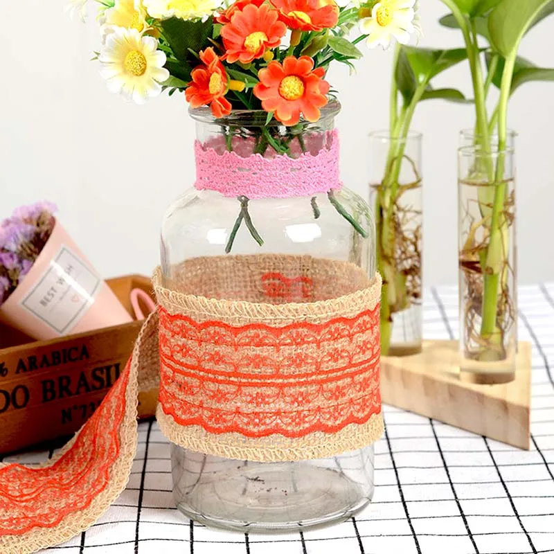 2 м (6 см) из натурального джута в декорированном мешковиной горшке конопляной