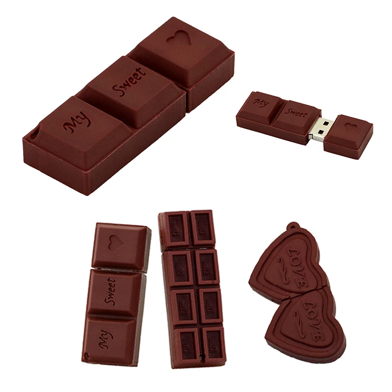 Прекрасный силиконовый шоколадный USB флеш-накопитель 32GB love Sweet Pendrive memory stick 256GB 128 32 64 8 16 4 gb Флешка USB2.0 подарок