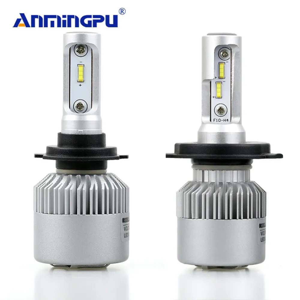 ANMINGPU 16000lm/пара 72 Вт Led H7 головной светильник лампы H3 H1 H4 светодиодные 9005/HB3 9006/HB4 H8 H11