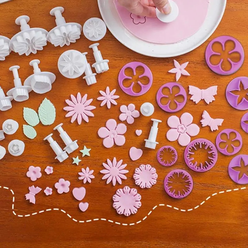 

33 Pcs/Set Plastic Biscuit Cutters Moulds DIY Flower Shaped Cake Decoration Molds Kitchen Fondant Pastry Baking Mold Accessories