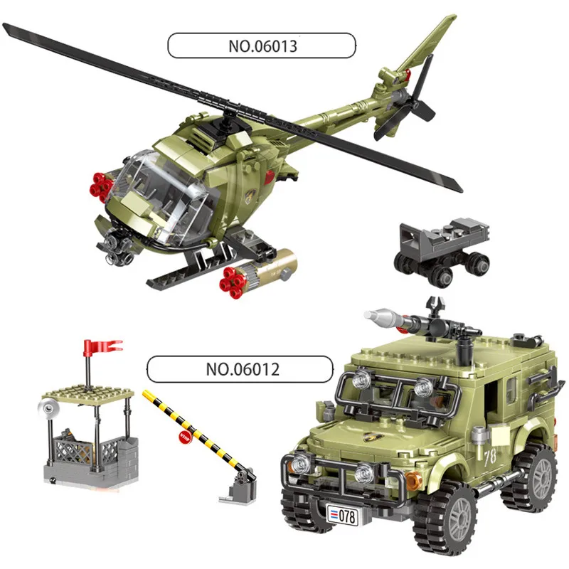 XINGBAO 06012/06013 военные армейские корабли штурмовой вертолет джип Missle строительные