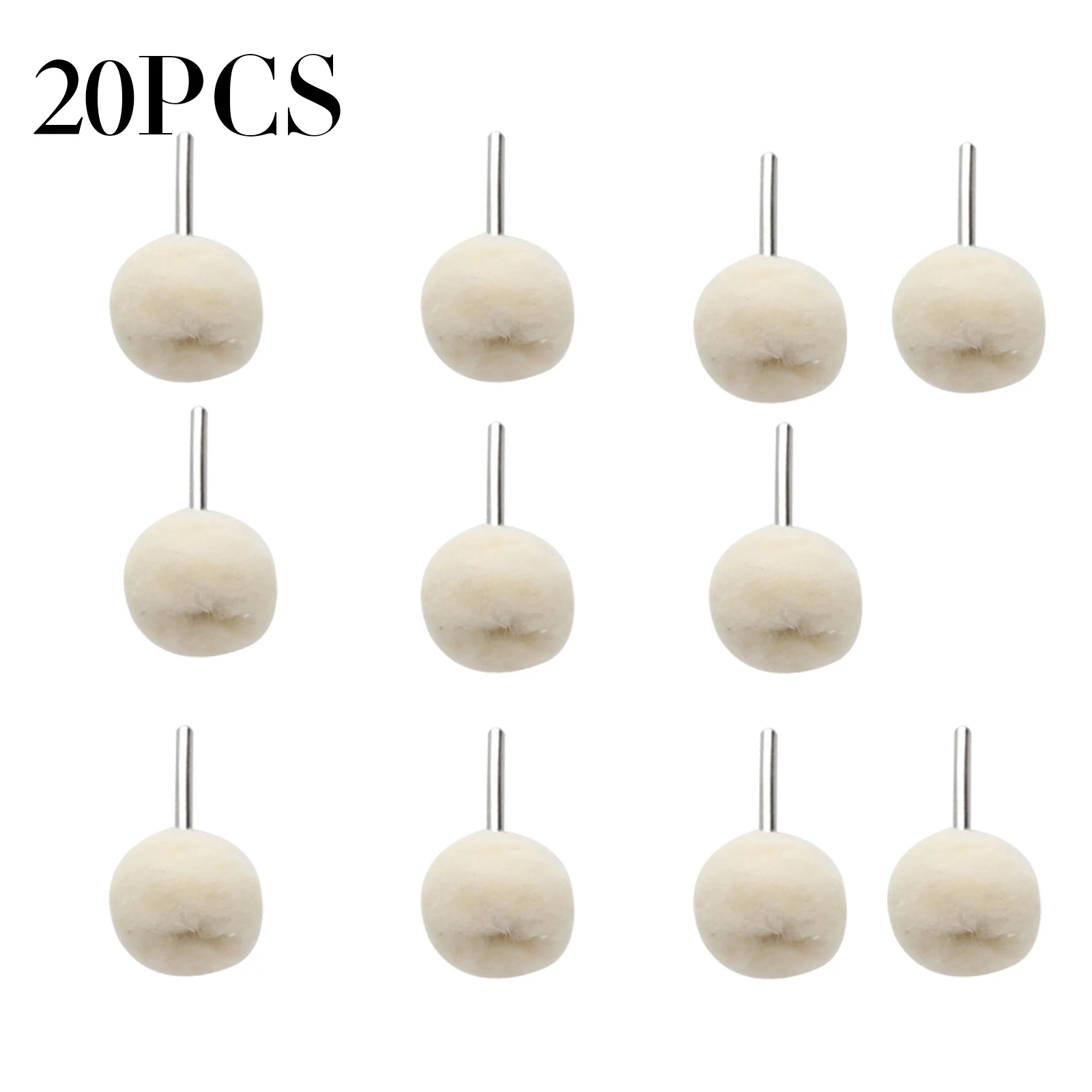 

20Pcs 1/8" Shank Fine Wool Polishing Head Grinding Jewelry Metals Wheels Felt Brushes for Rotary Tool Dremel Accessories