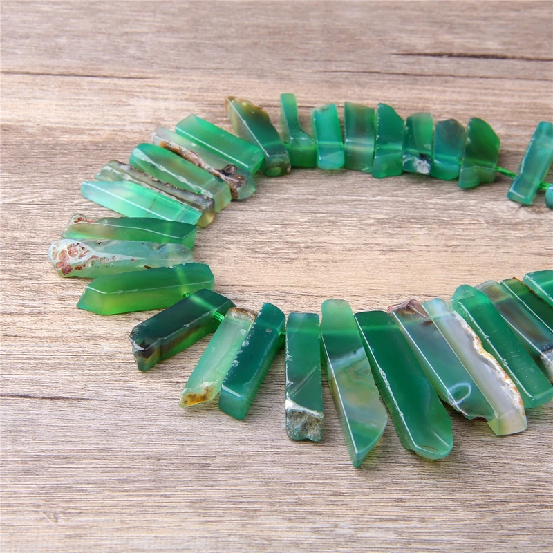 Зеленый Авантюрин Хрустальные точечные бусины зеленая кварцевая палочка Топ