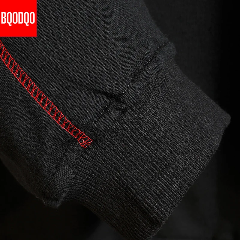 

Japanese Patchwork Casual Sweatshirts Pullover Men Autumn Hip Hop Streetwear Sweatshirt O-Neck Winter Loose Black Fashion Tops
