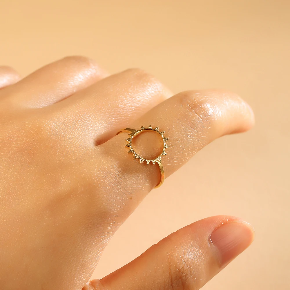 

Women Stainless Steel Rings Gold Silver Color Design Tooth Profile Engagement Wedding Ring Jewelry Gift