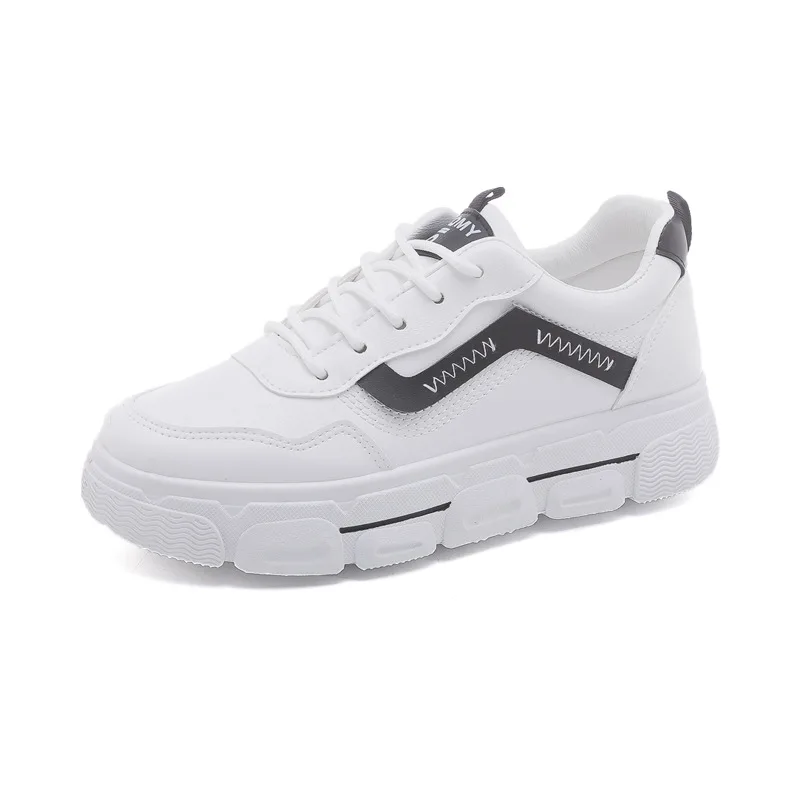 

Fashion Walking Running Platform Sneakers Women Shoes Korean Lace Up Chunky Sneakers Mixed Color Women's Vulcanize Shoes 2021