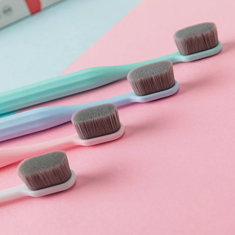 

New Toothbrush Soft Hair Plastic Handle Oral Care Toothbrush Ultra-fine Travel Portable Eco Friendly Fiber Nano with Box