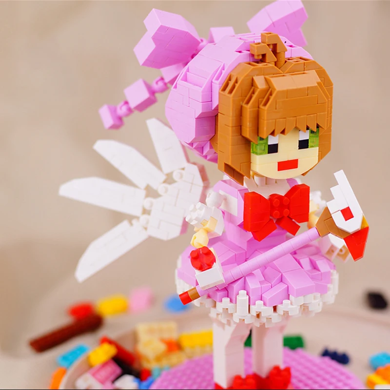 LOZ 9795 аниме карточка Captor Sakura Kinomoto девушка 3D модель 760 шт. DIY Мини Алмазные блоки