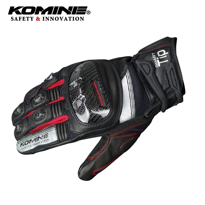 

Мотоциклетные Перчатки KOMINE GK193 из углеродного волокна, кожаные дышащие 3D рыцарские перчатки для верховой езды, 3 цвета