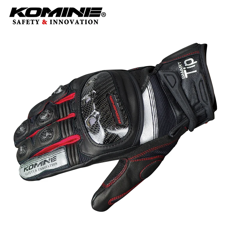 KOMINE GK193 Мотоциклетные Перчатки из углеродного волокна кожаные дышащие 3D