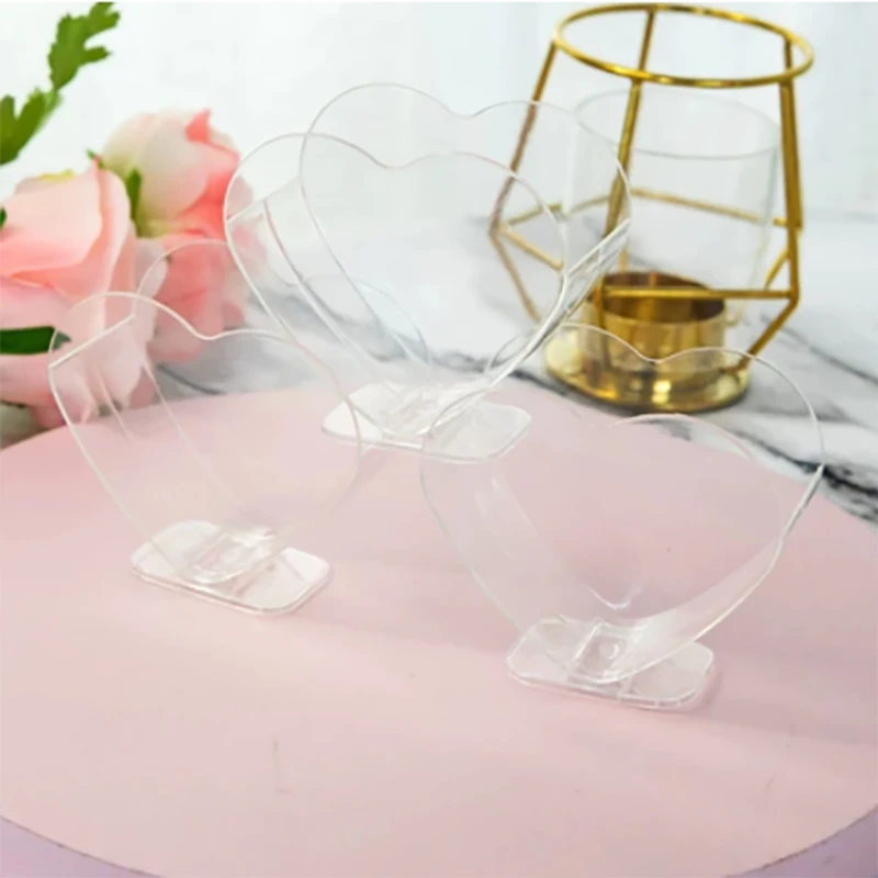 

50PCS Mousse Dessert Heart-Shaped Cups Plastic Pudding Cup Disposable Party Milk Convenient Tiramisu Birthday Wedding