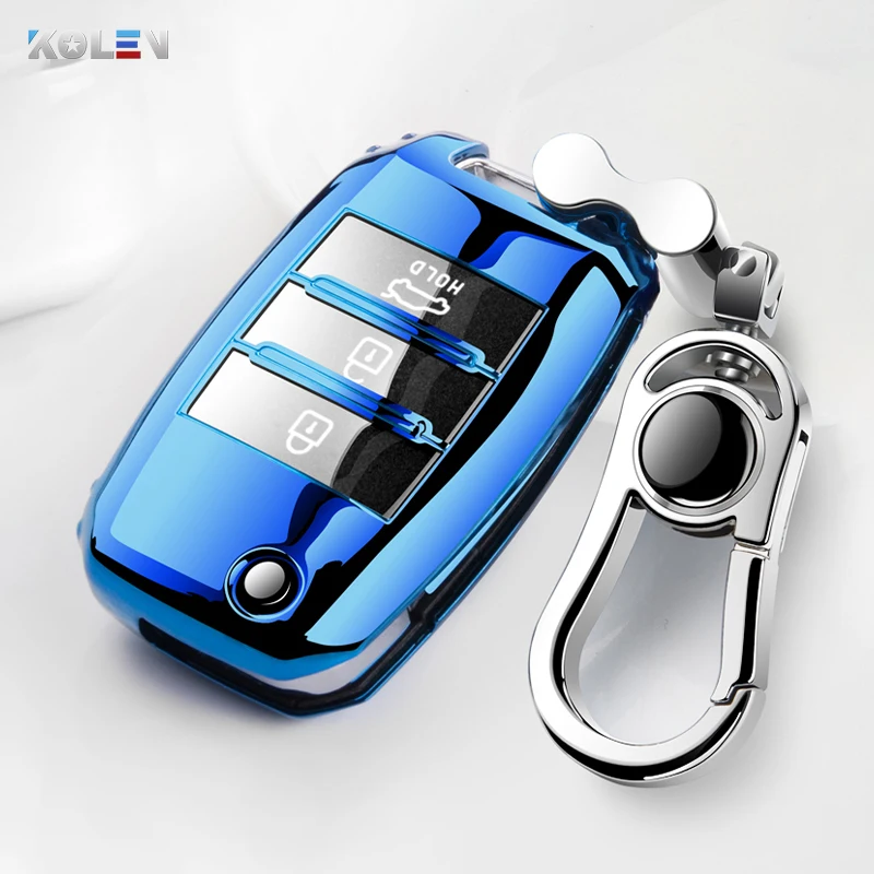 

Soft TPU Full Cover Car Remote Key Case Keychain For KIA K2 K3 K4 K5 Rio QL Ceed Sorento Cerato Sportage Auto Key Shell Holder