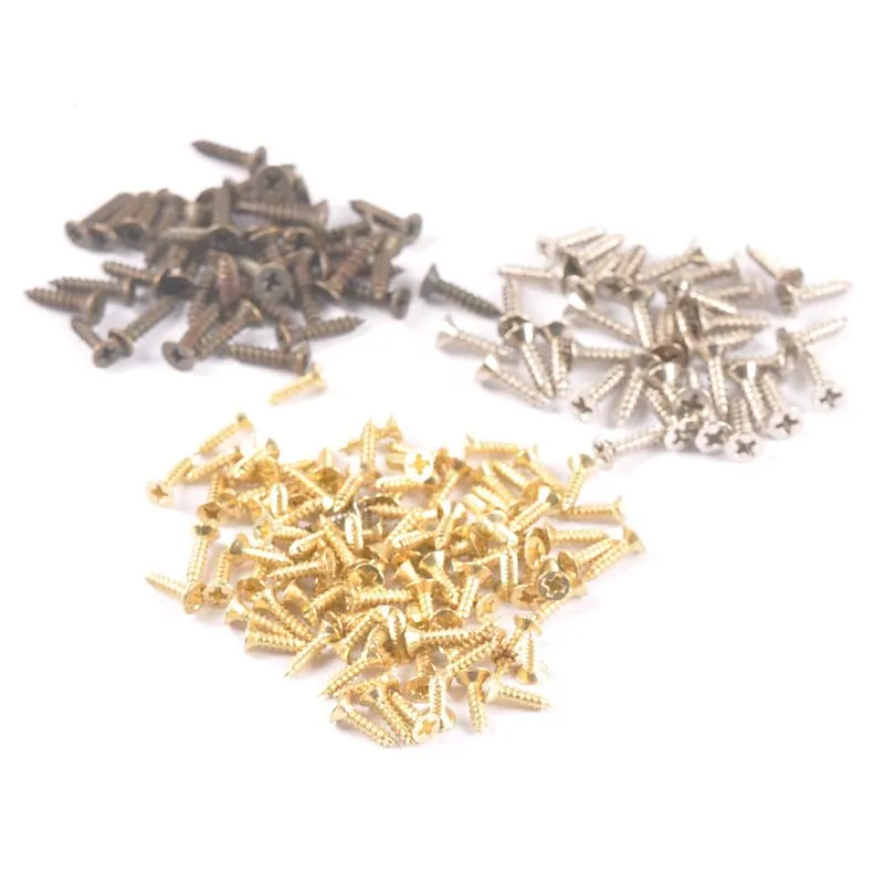 100 шт. серебряный/золотой/Бронзовый винт с плоской головкой маленькая мебель для