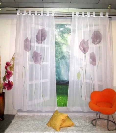 Цветочные прозрачные шторы для гостиной тюлевые занавески спальни 1 шт. | Дом и