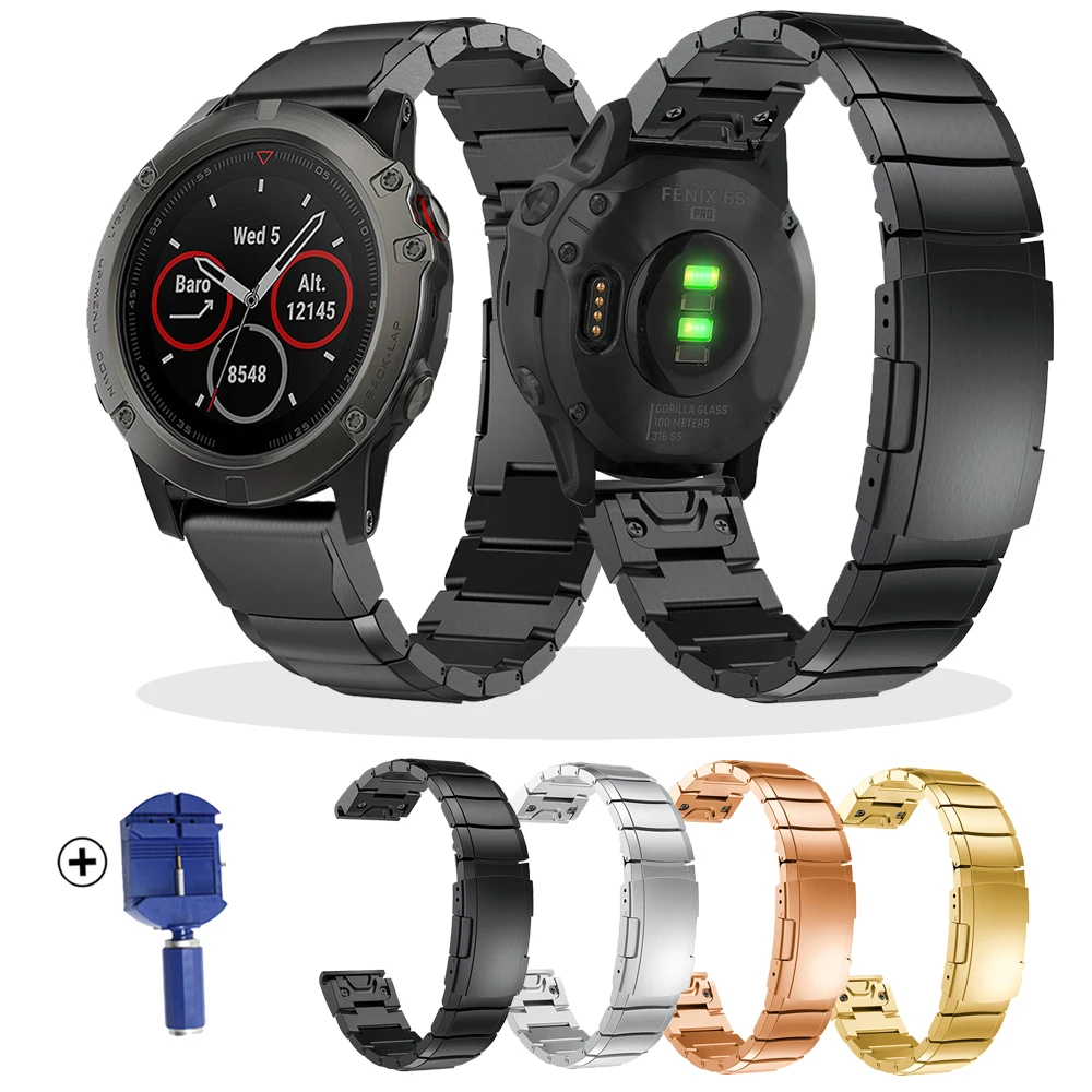 

Ремешок для часов Quick release bands для Garmin Fenix 5S 6SPor 6 5Plus 5X 6XPor Approach S60 Descent Mk1 из нержавеющей стали Quick Release