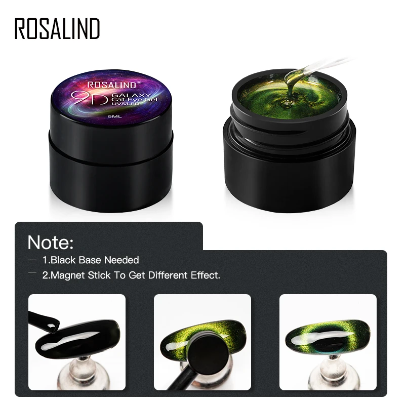 ROSALIND Gel Nail Polish 5ml 9D Cat Eye Magnetic For Art Set Manicure Semi Permanent Base Top Varnish | Красота и здоровье