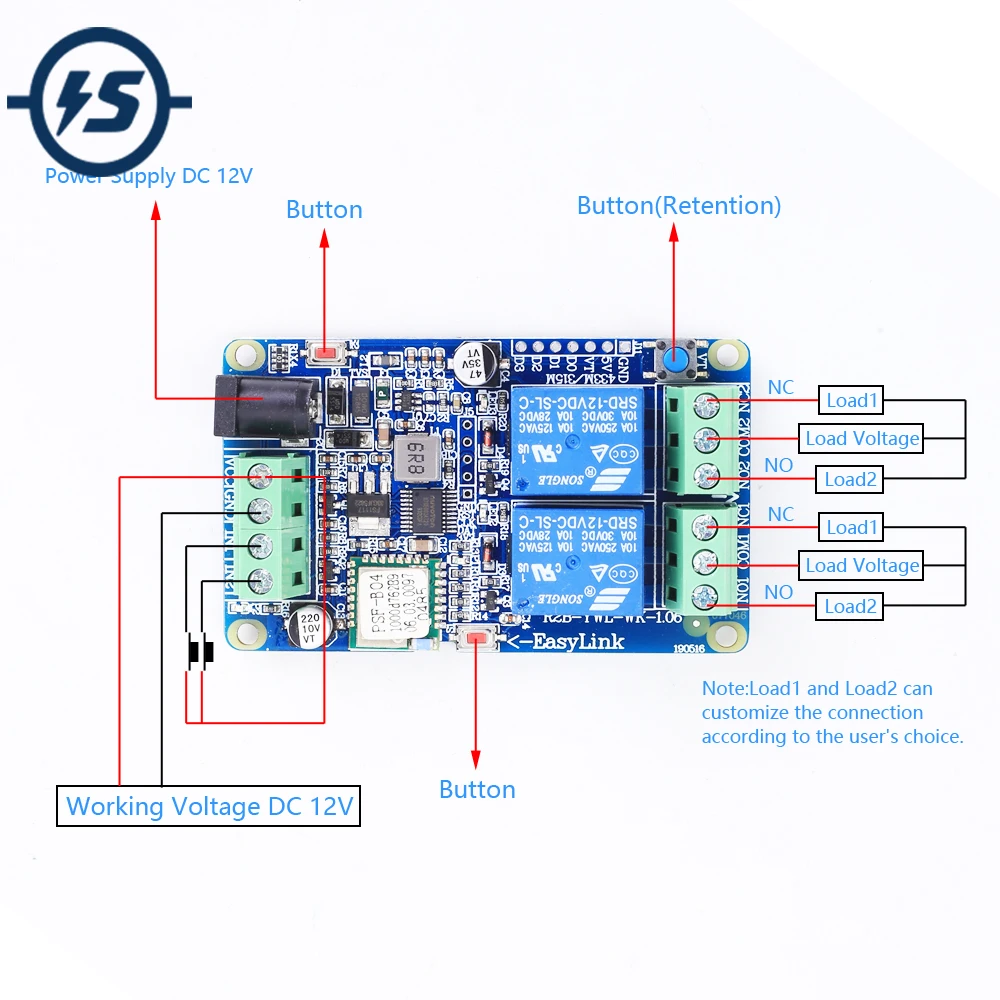 Беспроводной приемопередатчик IoT 2 бит Wi Fi умное управление переключатель 10 А