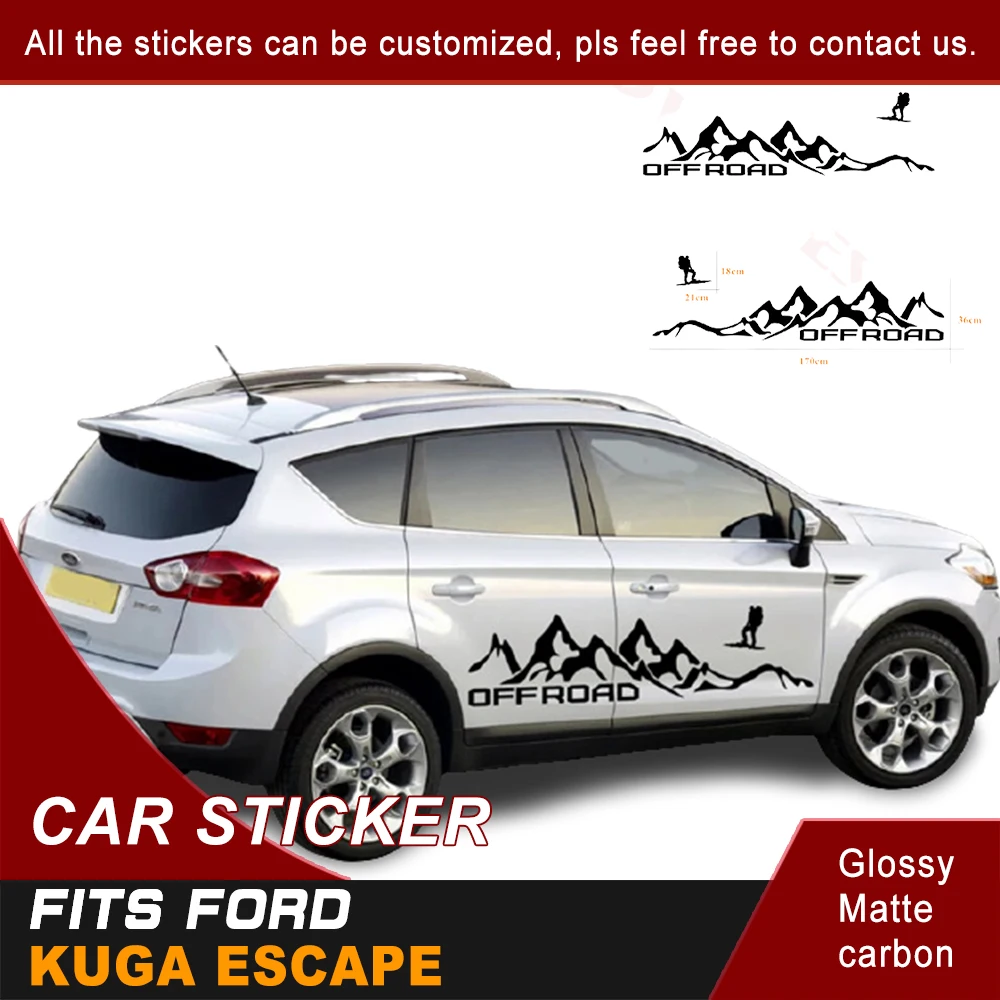 

2pcs Off Road Car Sticker For Ford Kuga Escape SUV Side Body Splashing Mud Graphic Vinyl Cool Car Decals Car Decoration