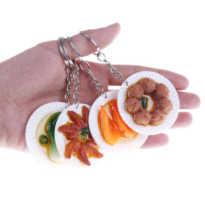 2 шт Новый симулятор еды брелок 5 см тарелка маленький дом игрушки новая посуда