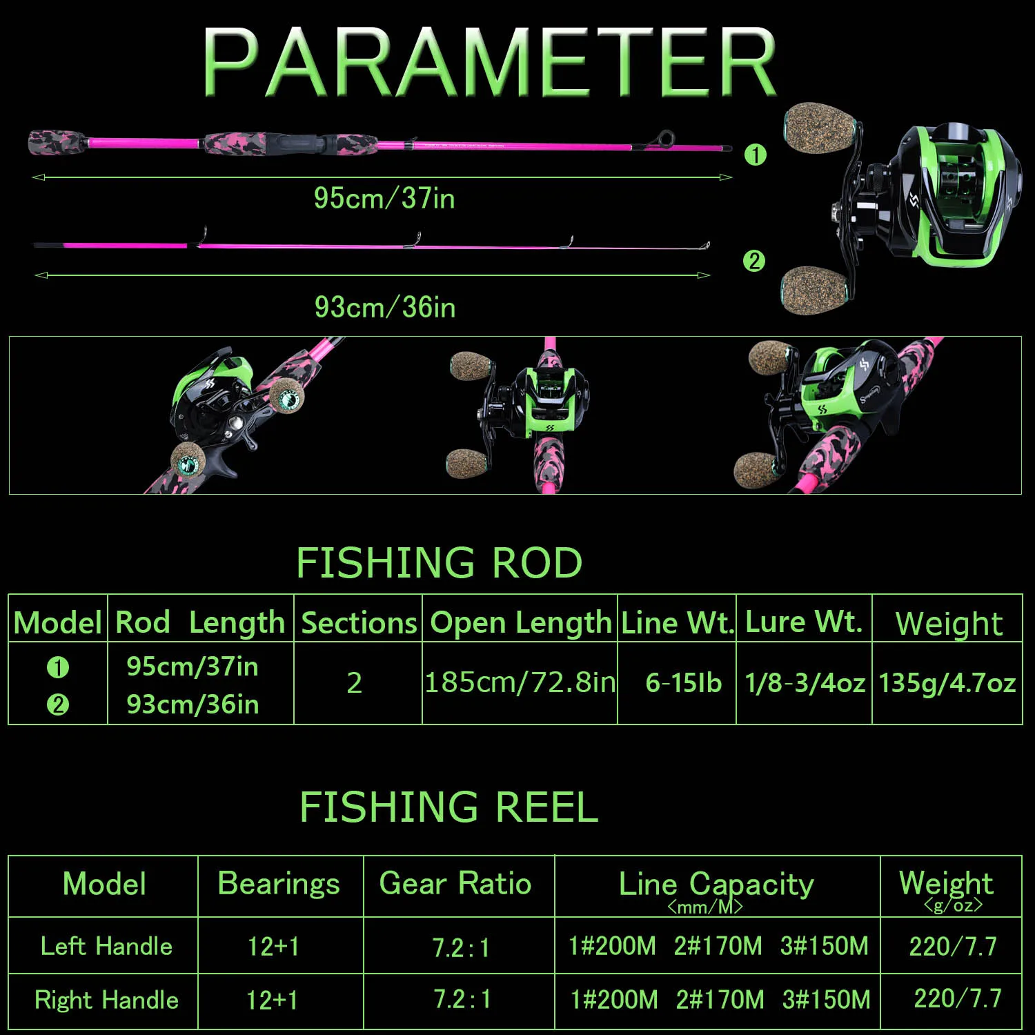 Sougayilang, 2 секции, ультра-светильник, удилище, супер светильник, удилище для литья, удочка для приманки, набор для литья, Fsihing, катушка, набор