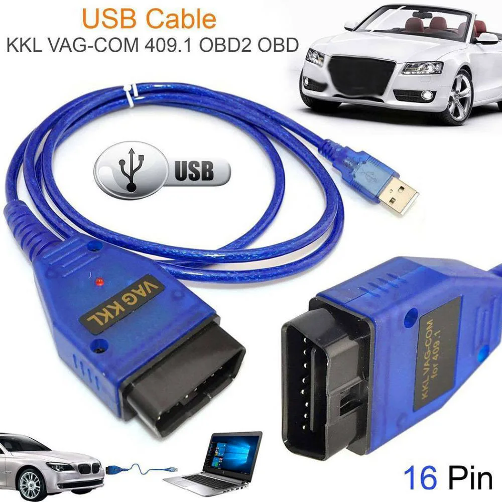 16-контактный USB флэш-сканер 409 1 Vag Com 409Com Kkl OBD2 сканер с интерфейсом для VW Audi Skoda |