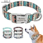 Индивидуальный ошейник для домашних животных с принтом, нейлоновый ошейник для собак, персонализированный ошейник с бесплатной гравировкой имени щенка, для маленьких, средних и больших искусств
