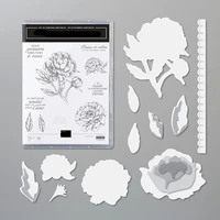 peony metal cutting dies and stamps for diy scrapbooking photo album paper craft embossing template new stamps and dies 2021