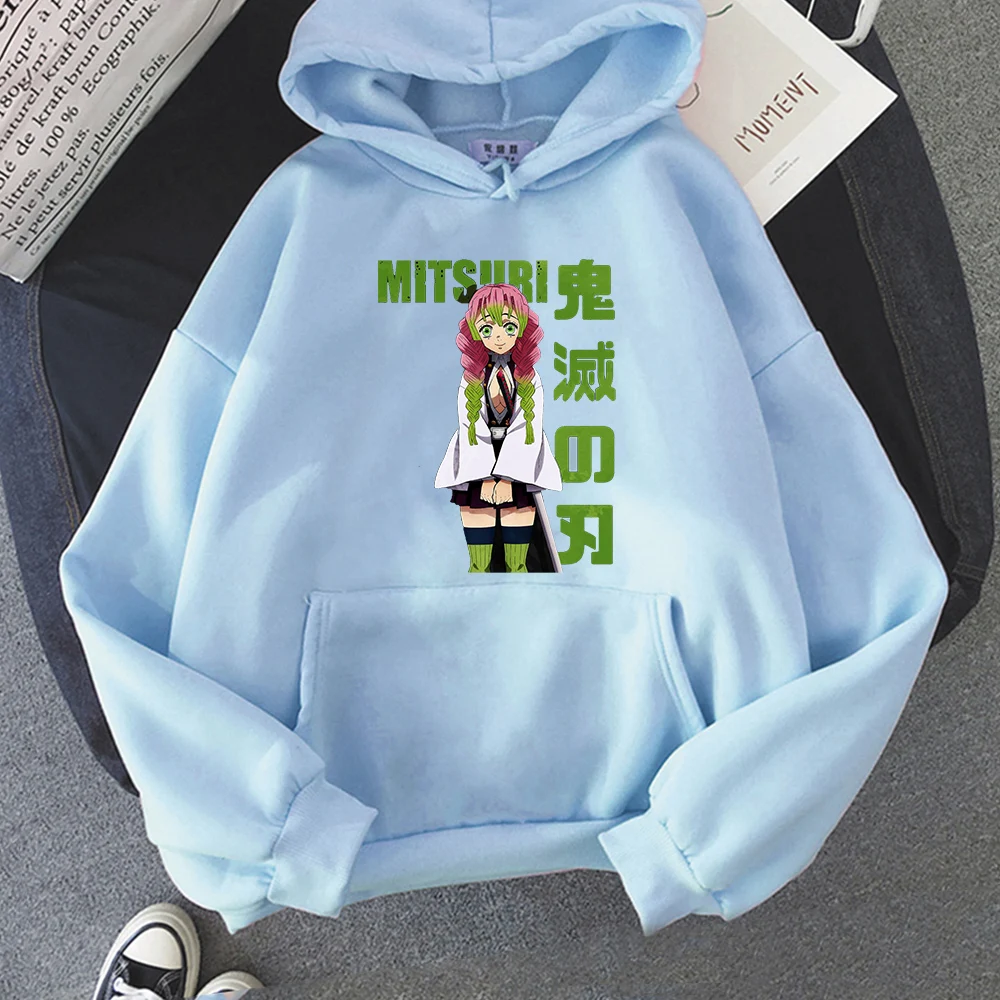 

Fashion Mitsuri Demon Slayer Hoodie Women Harajuku Sweatshirt Japanese Anime Graphic Kawaii Piece Pluse Size Clothes For Teens
