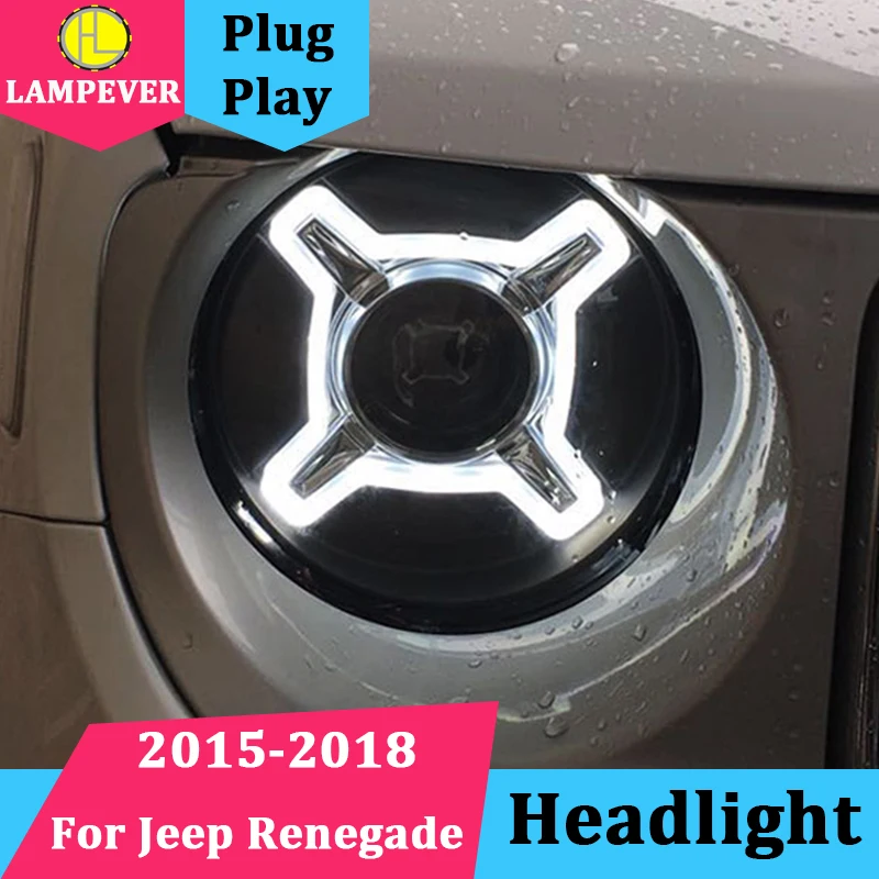 Стайлинг автомобиля фары в сборе для JEEP Renegade 2015 2016 2017 2018 светодиодный ные ДХО