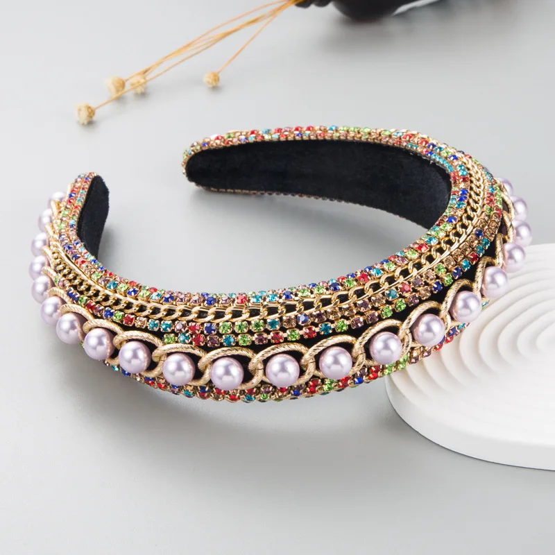 Роскошный обруч для волос в стиле барокко с бриллиантами модные аксессуары