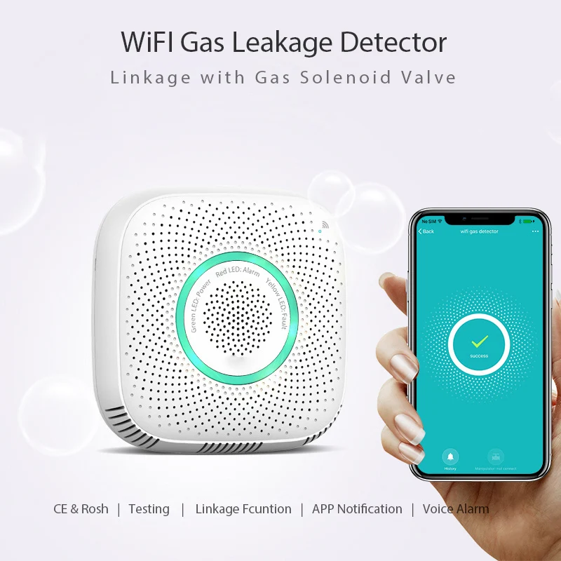 Tuya Wifi детектор утечки газа пожарная сигнализация безопасности умный дом Lpg