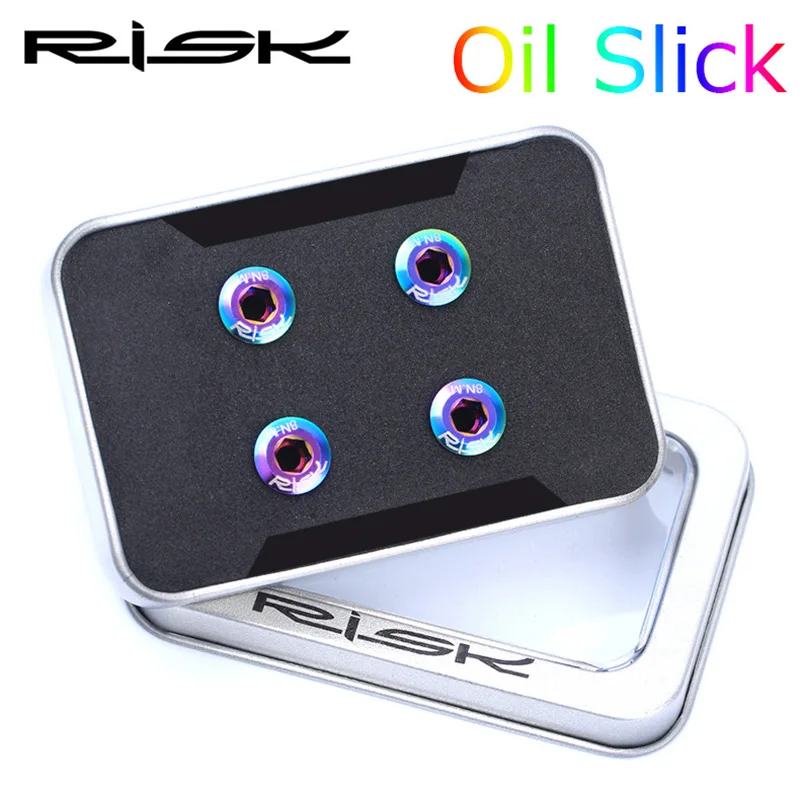 Rainbow RISK 4 шт. титановые болты для дорожного Велосипедное колесо цепной передачи фиксированный болт коленчатого комплекта для SHIMANO DURA-ACE/ULTEGRA/105 запчасти дорожных велосипедов - Цвет: Rainbow
