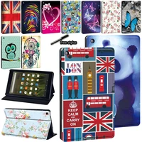 for amazon fire 7 5th 7th 9thhd 8 6th 7th 8th genhd 105th 7th 9th pu leather tablet folio stand cover casefree stylus