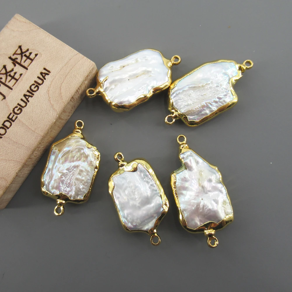 APDGG оптовая продажа 5 шт. Пресноводный Культивированный белый Keshi жемчуг кулон