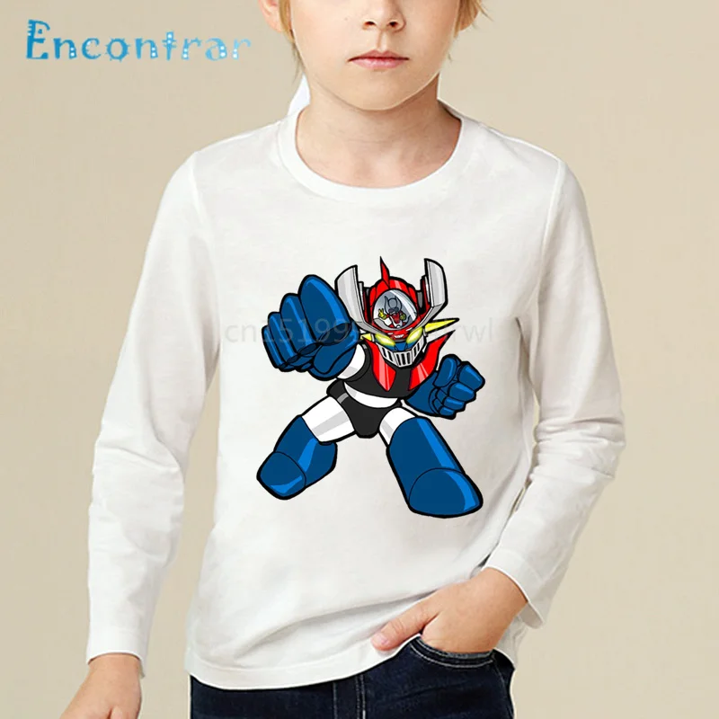 Детская японская комиксная футболка Mazinger Z с ретро-принтом Детские Забавные топы
