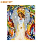 Картина CHENISTORY с изображением ангела сделай сам, краска по номерам, акриловая краска по номерам, Настенная картина по номерам 60x75 см, Декор для дома