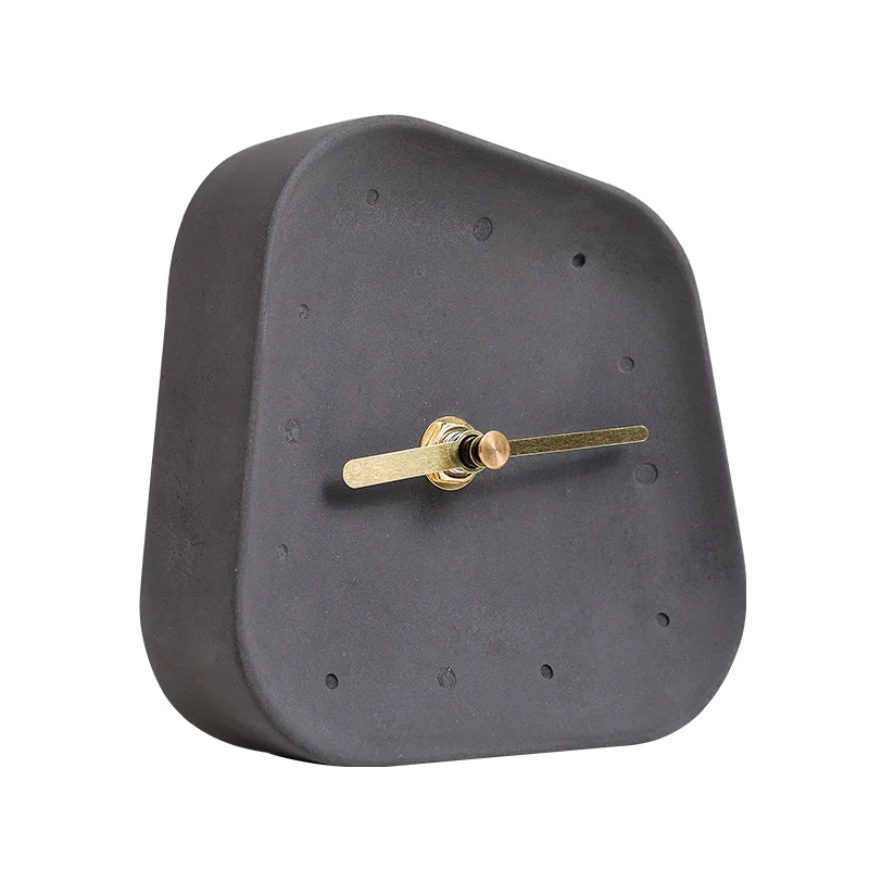 

Nordic modern simple white cement clock decoration bedroom dormitory desktop personalized decorations art trinkets