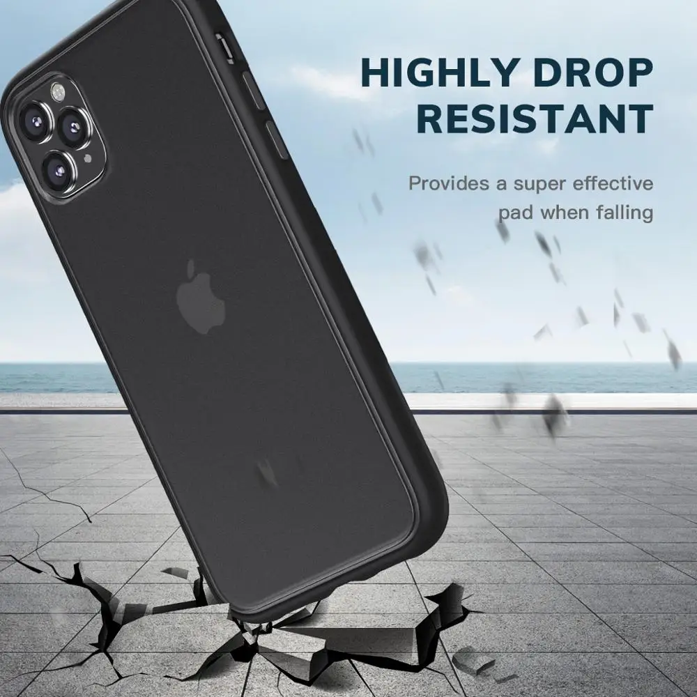 Роскошный Матовый чехол TOPK для iPhone 11 Pro Max ударопрочный прозрачный силиконовый 5 8 6
