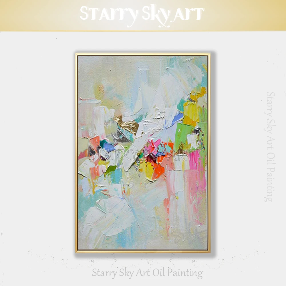 

Excellent Artist Hand-painted High Quality Abstract Acrylic Painting on Canvas Abstract White Textured Acrylic Knife Painting