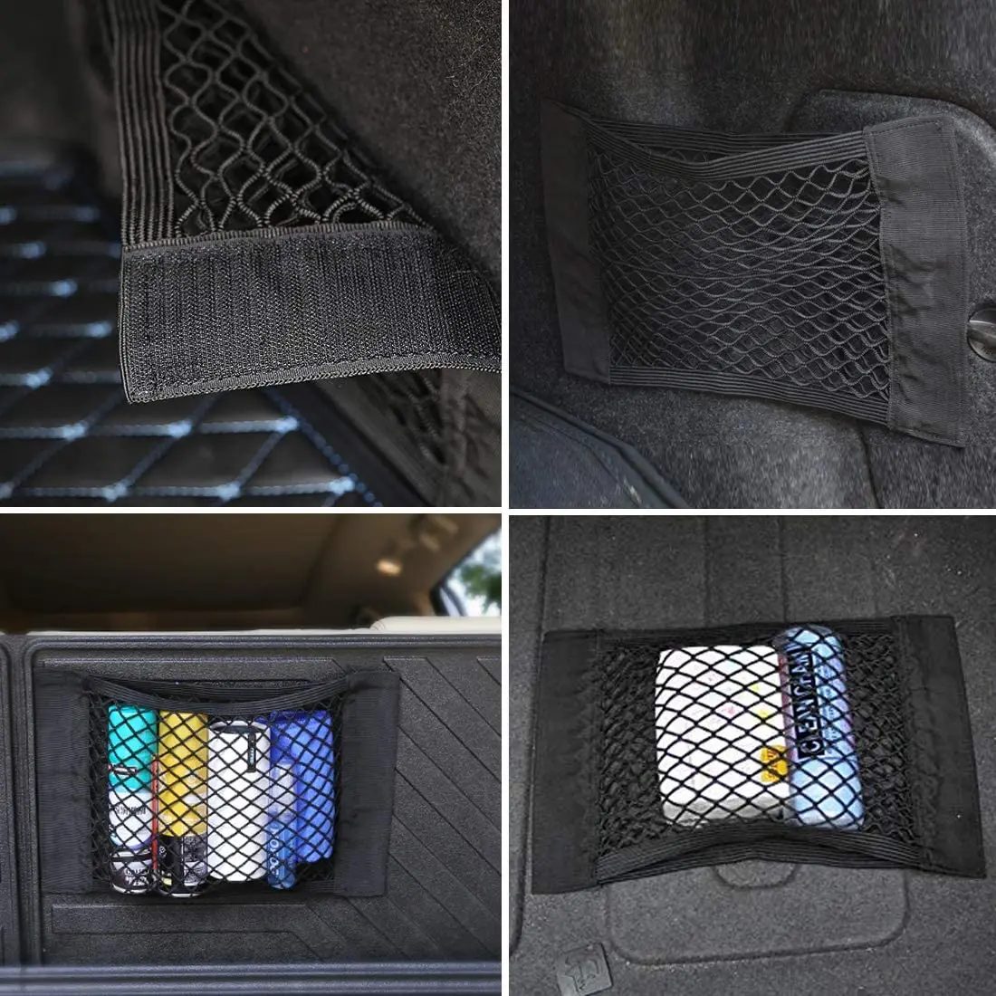 

Universal Car Cargo Net Trunk Storage Pocket Elastic Seat Back Organizer Mesh Pouch Bag Cargo Netting Wall Sticker 40 x 25cm