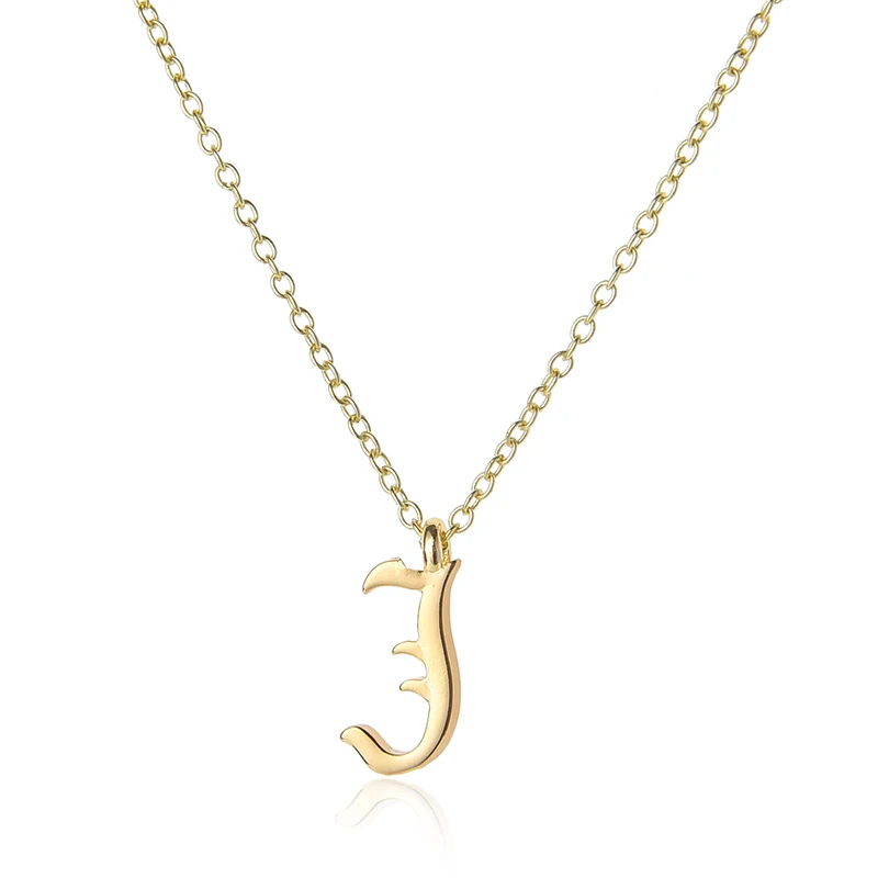 Крошечное начальное ожерелье с буквами алфавита все 26 Английских A Z Cursive