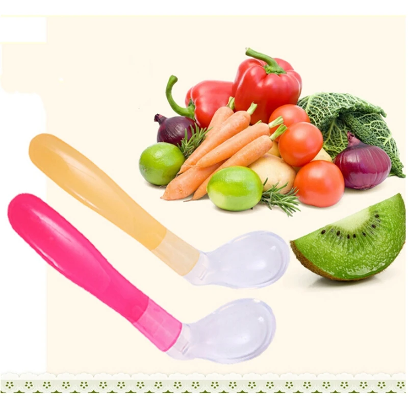 Baby Creativity Elbow Soft Head Spoon Kindergarten Children Baby Silicone Spoon Easy To Feed Potions Portable Baby Tableware
