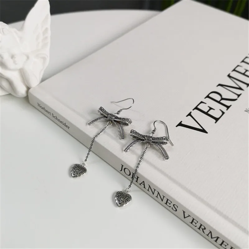 Женские винтажные серьги-подвески RUIYI из настоящего серебра 925 пробы с кружевом и