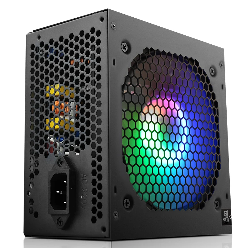 AK600 Номинальный 500 Вт настольный компьютер Основной блок питания RGB подсветка