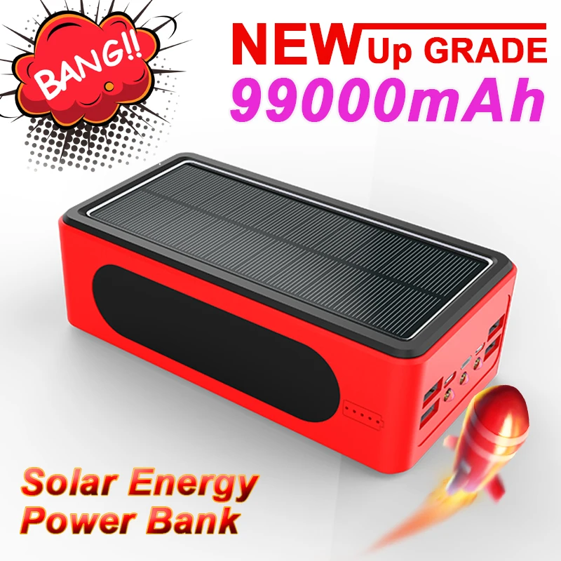 Внешний аккумулятор на солнечной батарее 99000 мАч 4usb-порта | Мобильные телефоны и