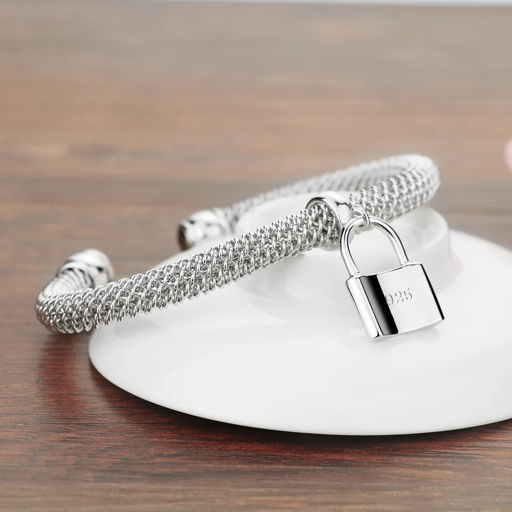 

Fashion Men Hip Hop 925 Sterling Silver Bracelet & Bangle Male Accessory for Party Jewelry Bracelet Cuff Simple Trendy