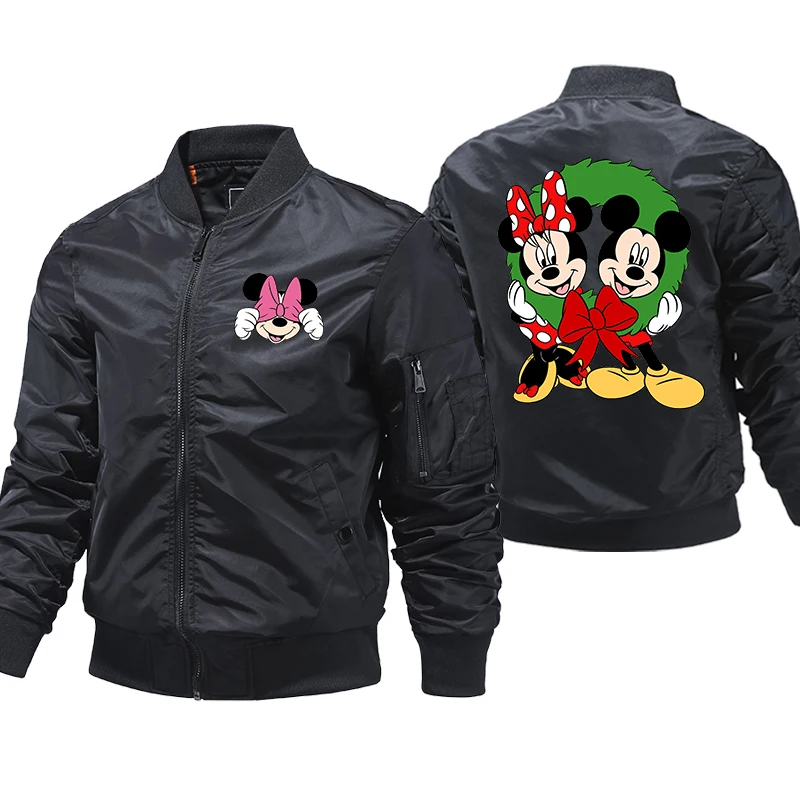 

Casual Disney Mickey Mouse Minnie Men's Jacket Military Vest Jacket Solid Retro Jacket Jacket Men's Clothing