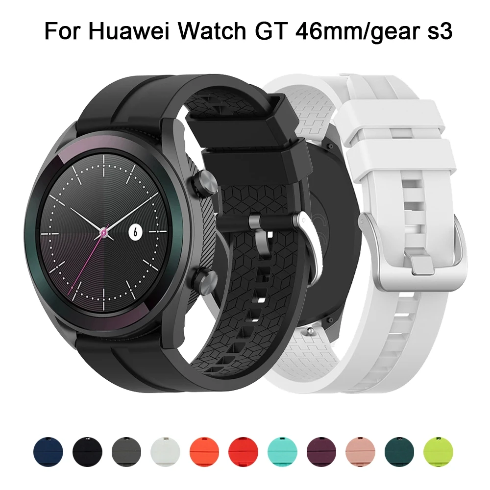 

Rubber For Huawei Watch Gt Strap For Samsung Galaxy Watch 45/46mm Replacement Wristband 22mm Watch Band Huawei Watch Gt 2/2e Pro