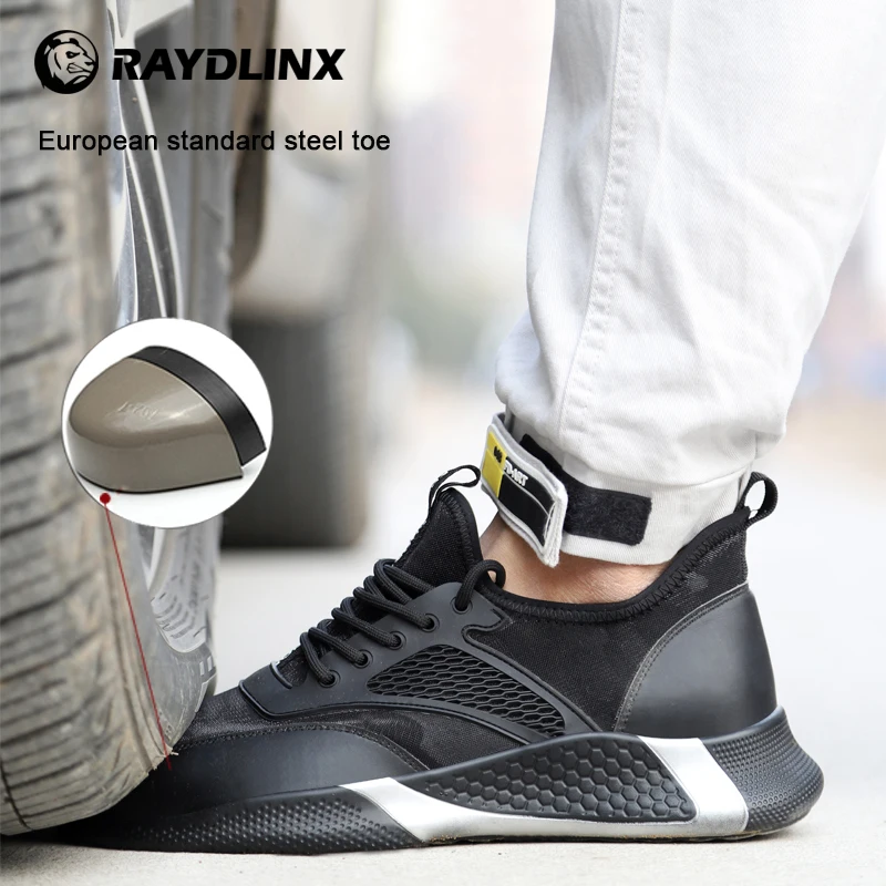 RAYDLINX Men's Protective Shoes Anti-Smash New Electrician Shoes Lightweight Breathable Industries Construction Work Shoes  